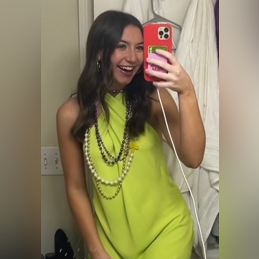 Show Me Your Mumu Jasmine Mini Dress in Citrine Green S - Picture 3 of 3
